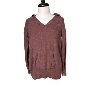 prAna Sweater Womens Medium Hoodie Chocolate Brown Pullover Comfy Long Sleeve